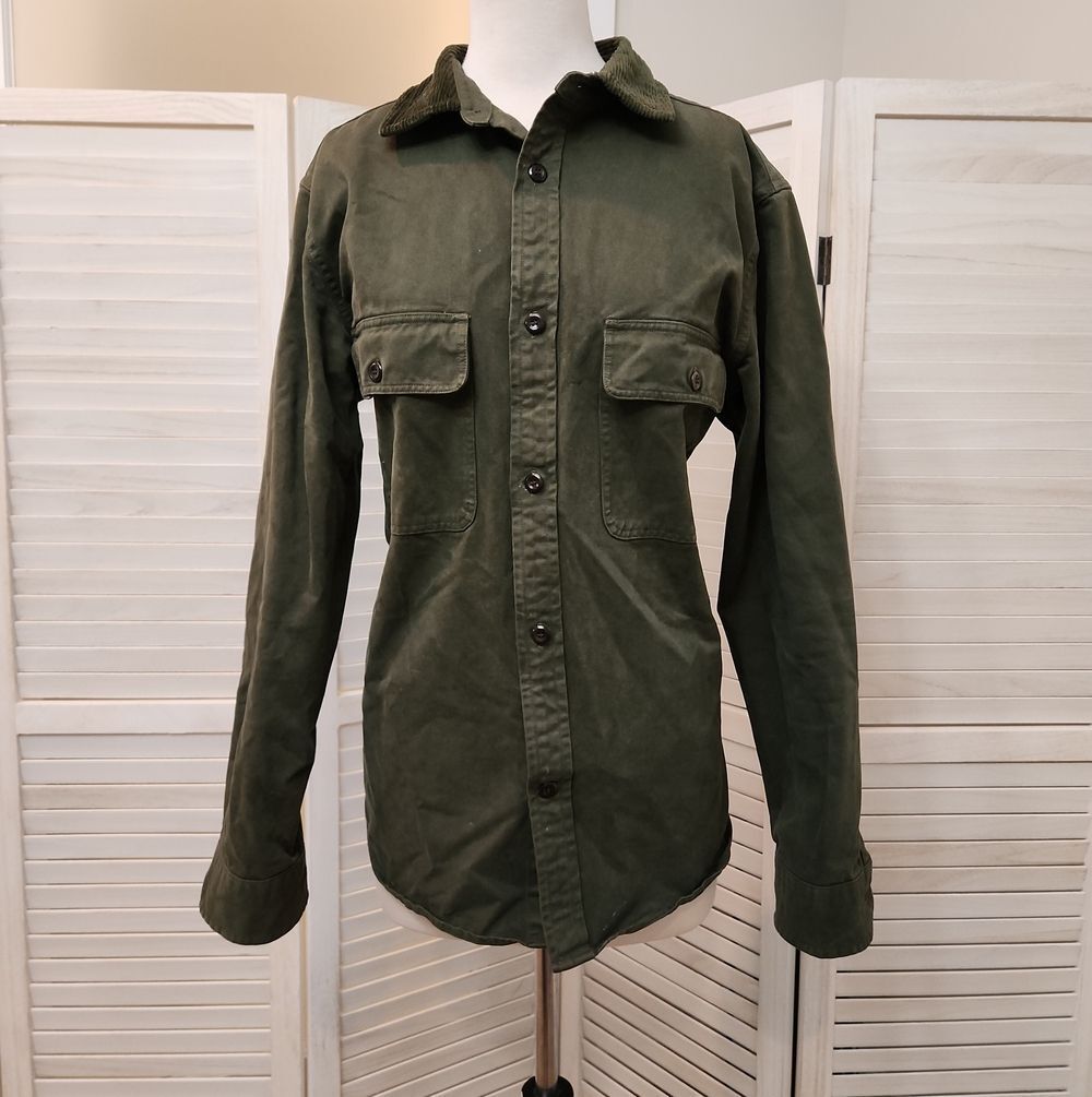 Banana Republic Men's Olive Green Button-Up Utility Shirt Jacket Size M